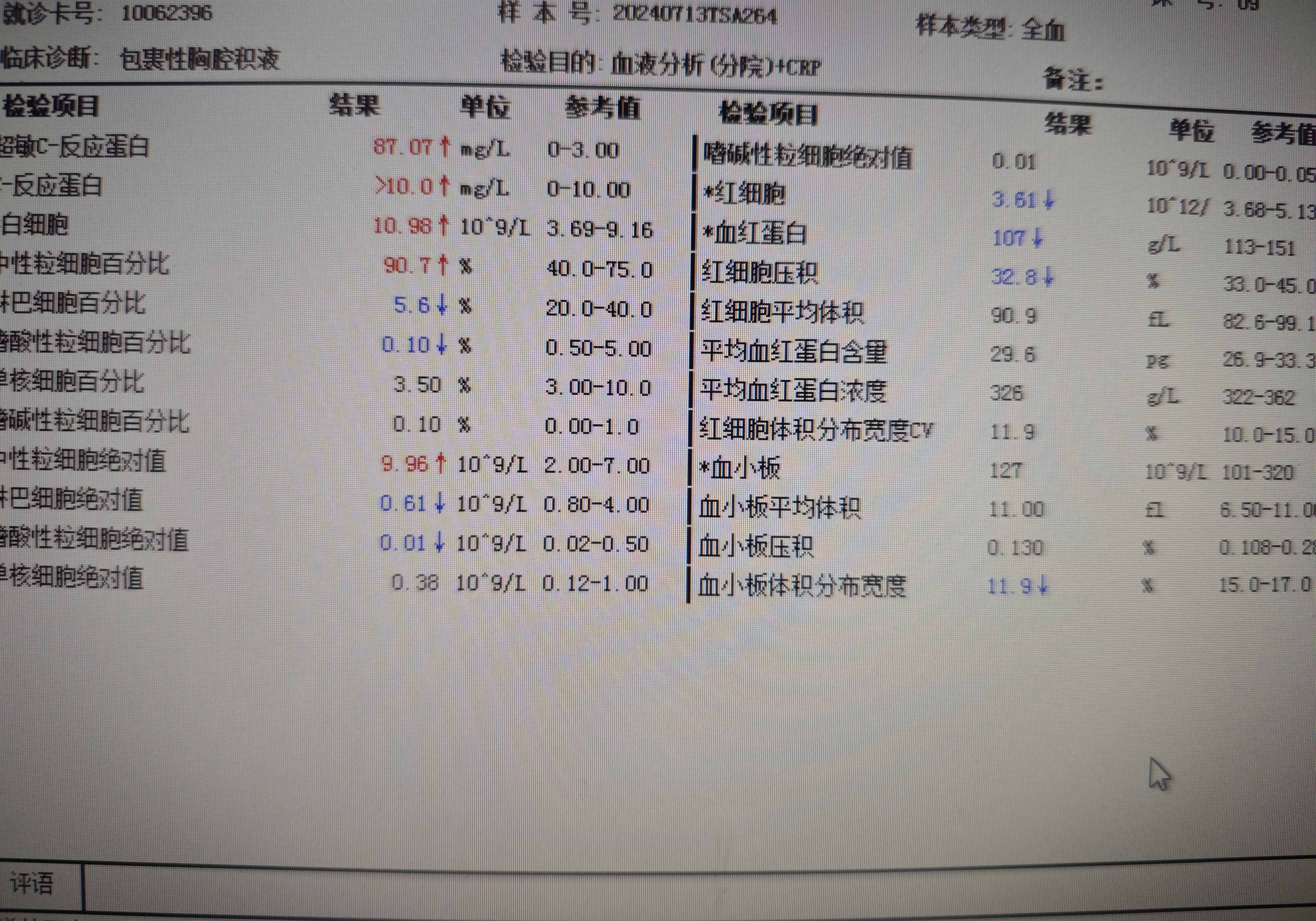 化验单模板图片