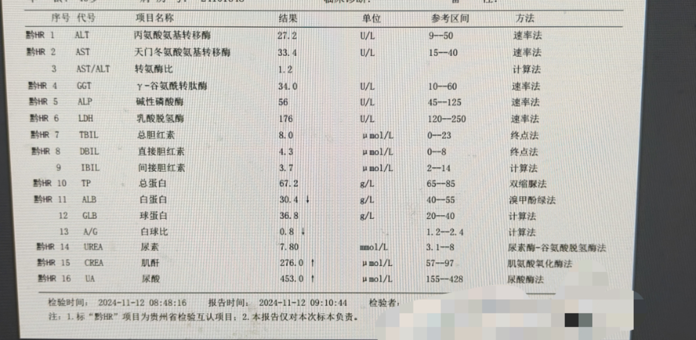 化验单图片